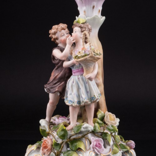Дети с корзиной цветов, подсвечник, Von Schierholz, Германия, пер. пол. 20 в