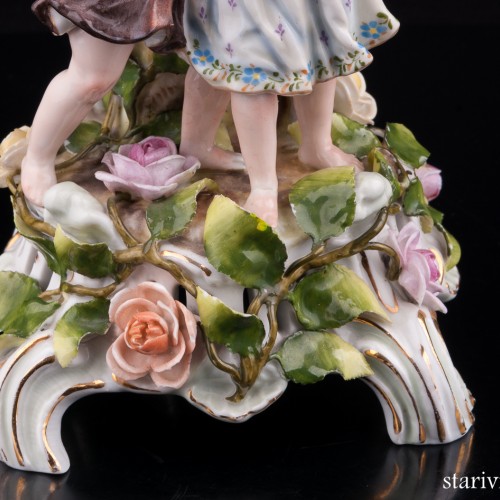 Дети с корзиной цветов, подсвечник, Von Schierholz, Германия, пер. пол. 20 в