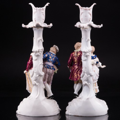 Два подсвечника Пары на променаде, E. A. Muller, Германия, кон. 19 в