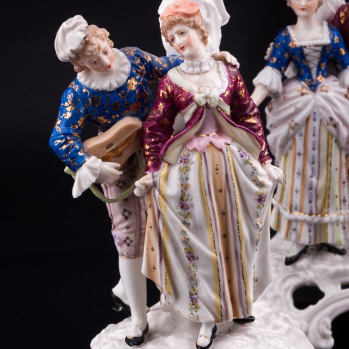 Два подсвечника Пары на променаде, E. A. Muller, Германия, кон. 19 в