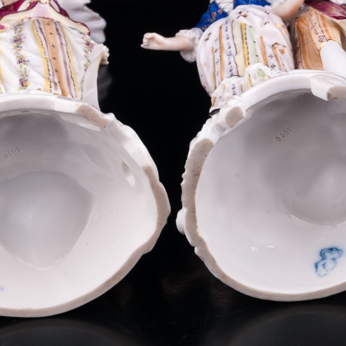 Два подсвечника Пары на променаде, E. A. Muller, Германия, кон. 19 в