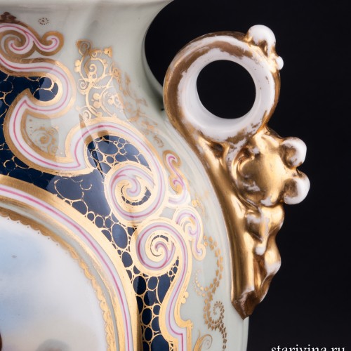 Фарфоровая Декоративная ваза с портретом девушки, Франция, 19 в.