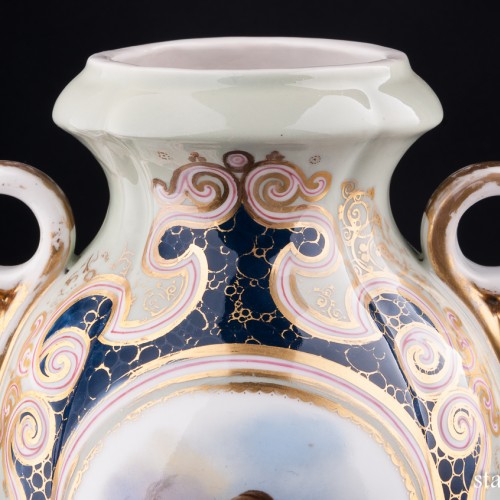 Фарфоровая Декоративная ваза с портретом девушки, Франция, 19 в.