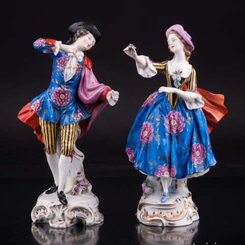 Пара в синих костюмах, Sitzendorf, Германия, нач. 20 в