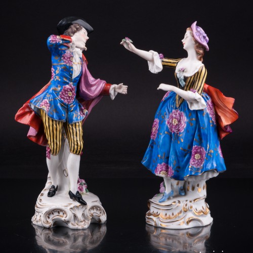 Пара в синих костюмах, Sitzendorf, Германия, нач. 20 в