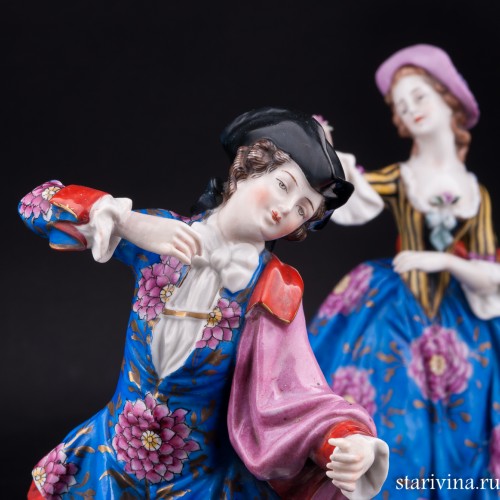 Пара в синих костюмах, Sitzendorf, Германия, нач. 20 в