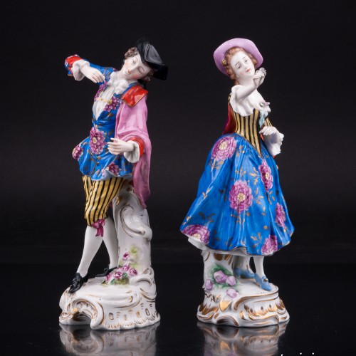 Пара в синих костюмах, Sitzendorf, Германия, нач. 20 в