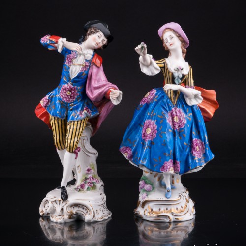 Пара в синих костюмах, Sitzendorf, Германия, нач. 20 в