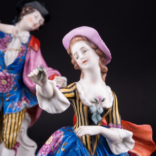 Пара в синих костюмах, Sitzendorf, Германия, нач. 20 в