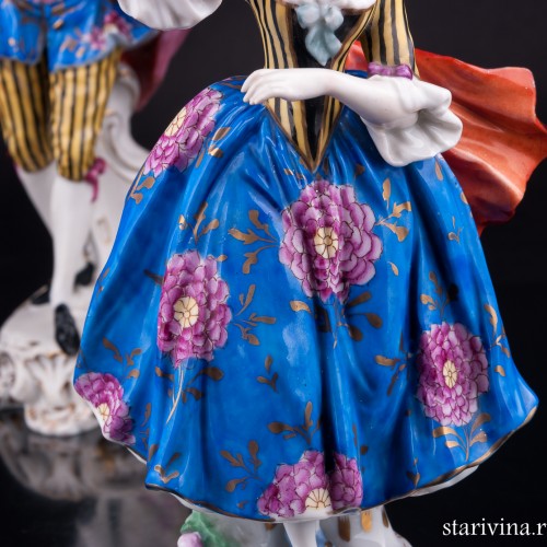 Пара в синих костюмах, Sitzendorf, Германия, нач. 20 в