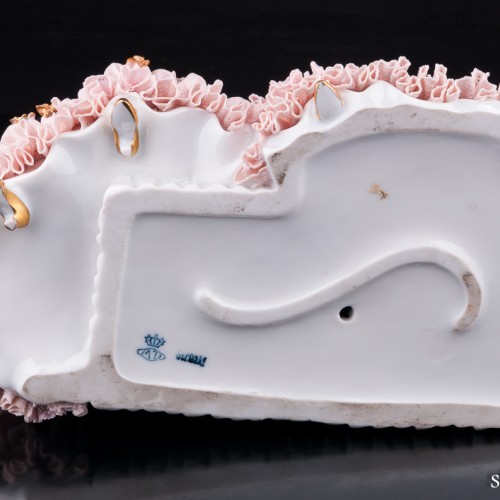 Две дамы с букетом цветов, кружевные, Muller & Co, Германия, нач. 20 в