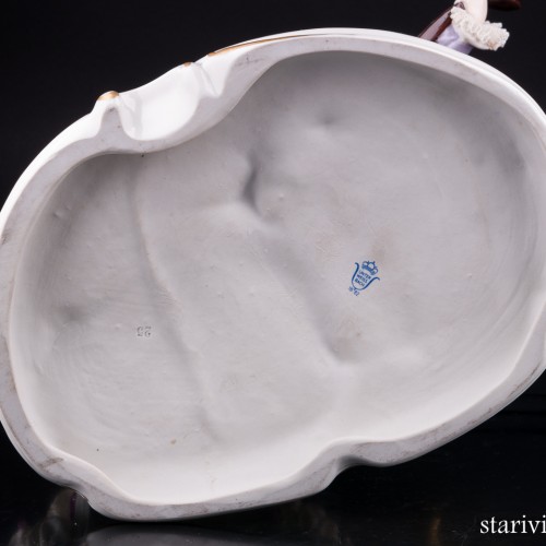 Фарфоровая статуэтка Урок музыки, кружевная Unterweissbach, Германия, сер. 20 в.