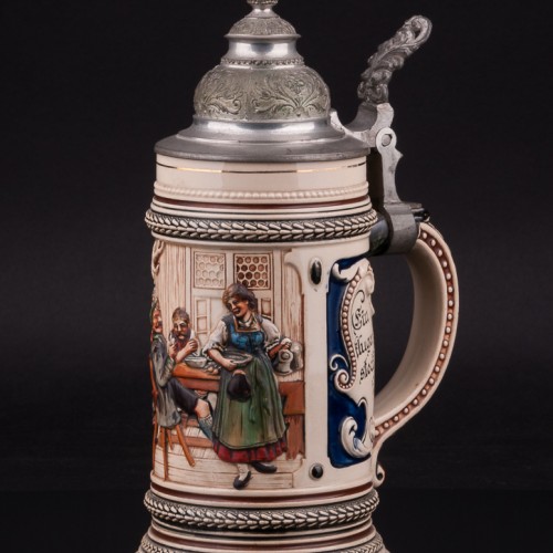 Пивная кружка В трактире 1/2 л, Marzi & Remy, Германия, нач. 20 в