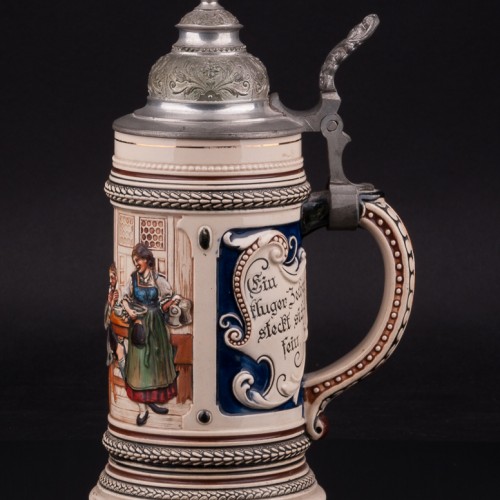 Пивная кружка В трактире 1/2 л, Marzi & Remy, Германия, нач. 20 в