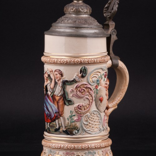 Пивная кружка Танцующая пара, 0,5 л, Reinhold Hanke, Германия, кон. 19 - нач. 20 вв