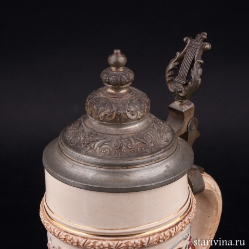 Пивная кружка Танцующая пара, 0,5 л, Reinhold Hanke, Германия, кон. 19 - нач. 20 вв