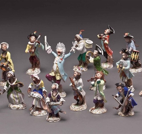 Обезьяна с гобоем, Volkstedt, Германия, сер. 20 в