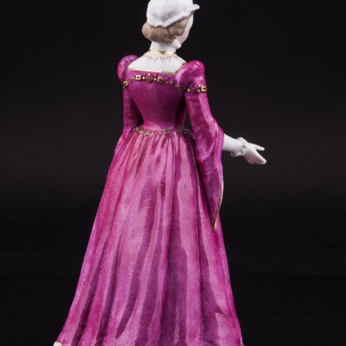 Фигурка из фарфора Дама с веером в средневековом платье, Дрезден, Германия, сер. 20 в.