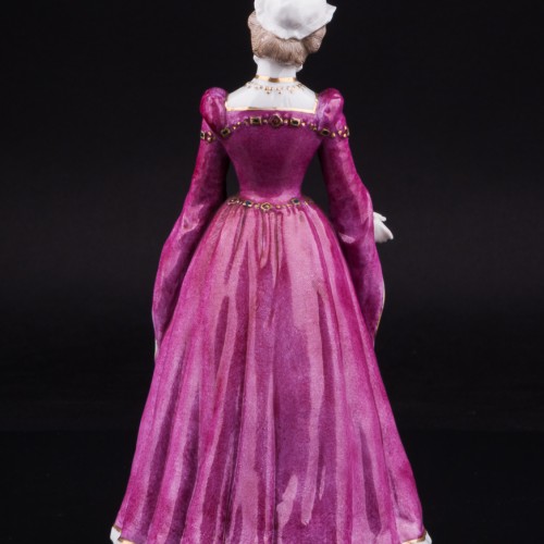 Фигурка из фарфора Дама с веером в средневековом платье, Дрезден, Германия, сер. 20 в.