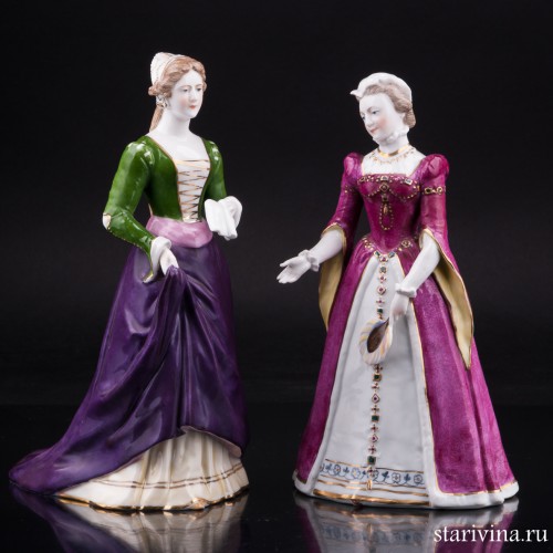 Дама с книгой в средневековом платье, Дрезден, Германия, сер. 20 в