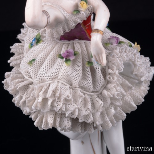 Танцовщица, кружевная, Sitzendorf, Германия, сер. 20 в