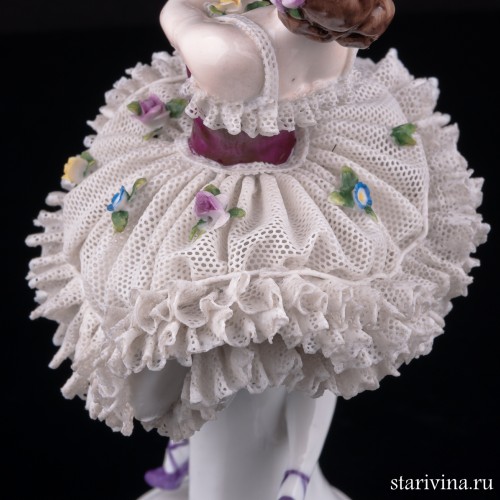 Танцовщица, кружевная, Sitzendorf, Германия, сер. 20 в