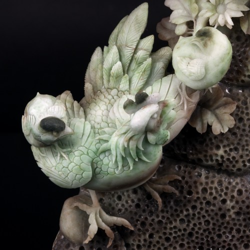 Резной камень Петух и петушки, Китай