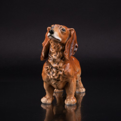 Фарфоровая статуэка собаки Длинношерстная такса, Karl Ens, Германия, 1920-30 гг.
