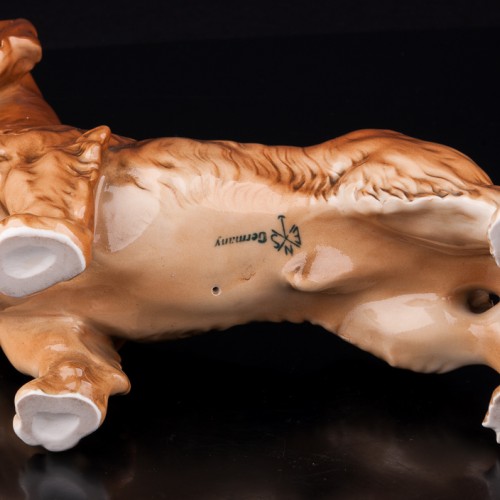 Фарфоровая статуэка собаки Длинношерстная такса, Karl Ens, Германия, 1920-30 гг.