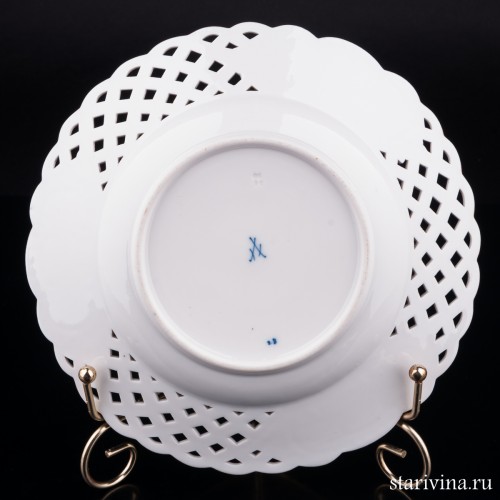 Тарелка с ажурным краем, Meissen, Германия, кон. 19 в
