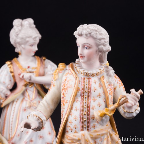 Пара с флейтой и корзинкой, Франция, кон. 19 в