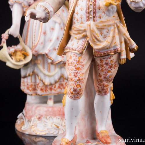 Пара с флейтой и корзинкой, Франция, кон. 19 в