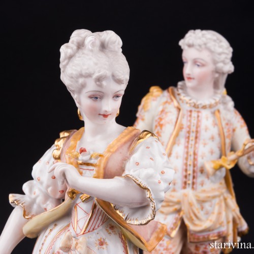 Пара с флейтой и корзинкой, Франция, кон. 19 в