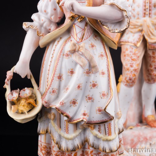 Пара с флейтой и корзинкой, Франция, кон. 19 в