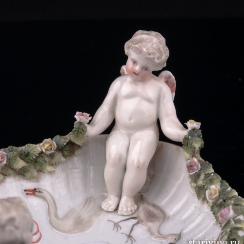 Два ангелочка, вазочка, Германия, 19 в