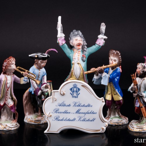 Обезьяна с барабаном, Volkstedt, Германия, сер. 20 в