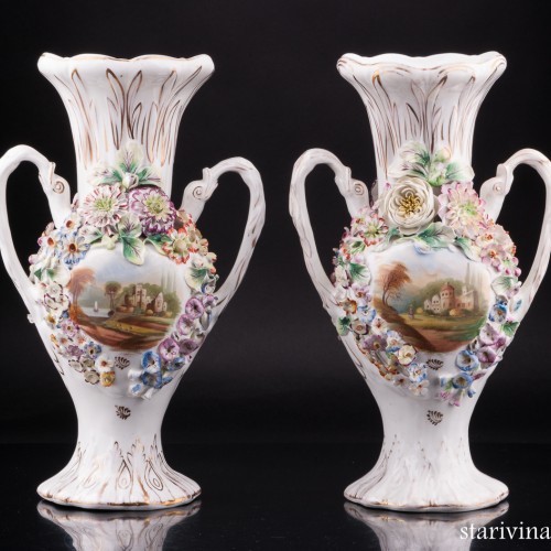 Две декоративные вазы, Coalport, Великобритания, кон. 19 - нач. 20 вв