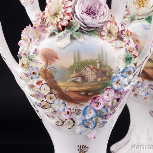 Две декоративные вазы, Coalport, Великобритания, кон. 19 - нач. 20 вв