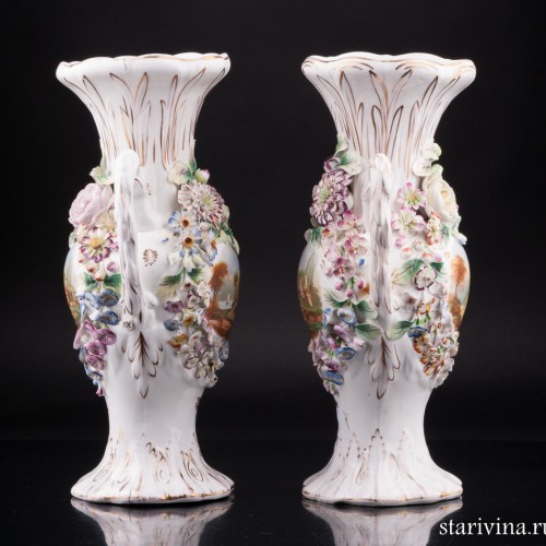 Две декоративные вазы, Coalport, Великобритания, кон. 19 - нач. 20 вв