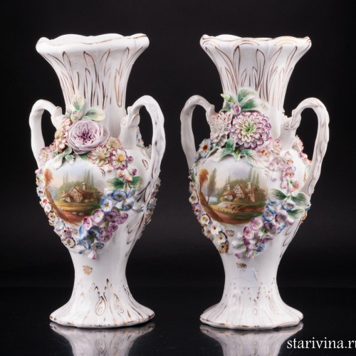 Две декоративные вазы, Coalport, Великобритания, кон. 19 - нач. 20 вв