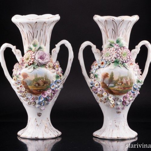 Две декоративные вазы, Coalport, Великобритания, кон. 19 - нач. 20 вв