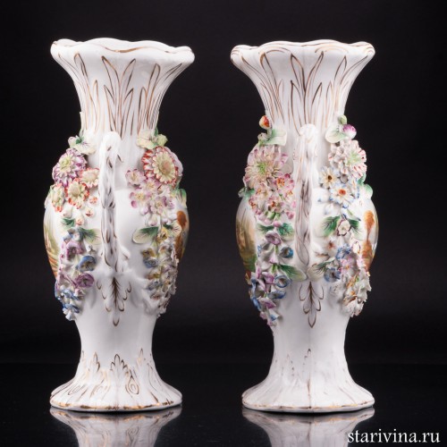 Две декоративные вазы, Coalport, Великобритания, кон. 19 - нач. 20 вв