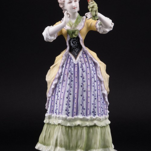 Девушка с попугаем, Karl Ens, Германия, нач. 20 в