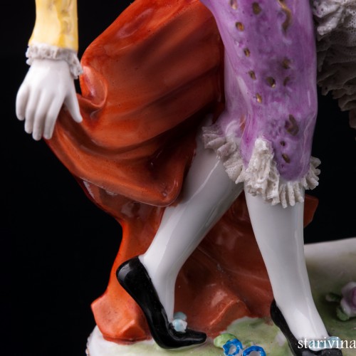 Статуэтка танцовщицы из фарфора Испанский танец, кружевная, Volkstedt, Германия, до 1935 г.