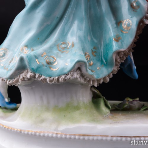 Статуэтка танцовщицы из фарфора Испанский танец, кружевная, Volkstedt, Германия, до 1935 г.