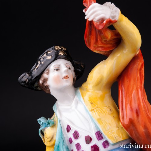 Статуэтка танцовщицы из фарфора Испанский танец, кружевная, Volkstedt, Германия, до 1935 г.