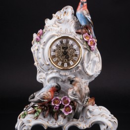 Фарфоровые часы Три птицы, Unterweissbach, Германия, 1990 гг