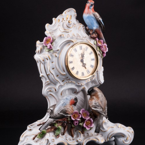 Фарфоровые часы Три птицы, Unterweissbach, Германия, 1990 гг