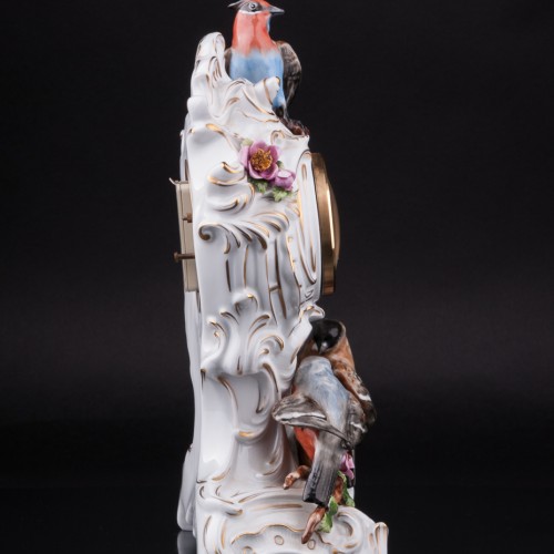 Фарфоровые часы Три птицы, Unterweissbach, Германия, 1990 гг