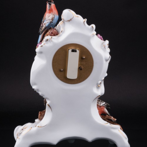 Фарфоровые часы Три птицы, Unterweissbach, Германия, 1990 гг